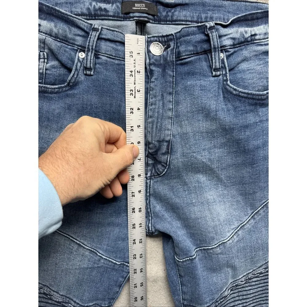 true religion rocco Moto Stitched relaxed skinny jeans 36x33‎ Blue Denim